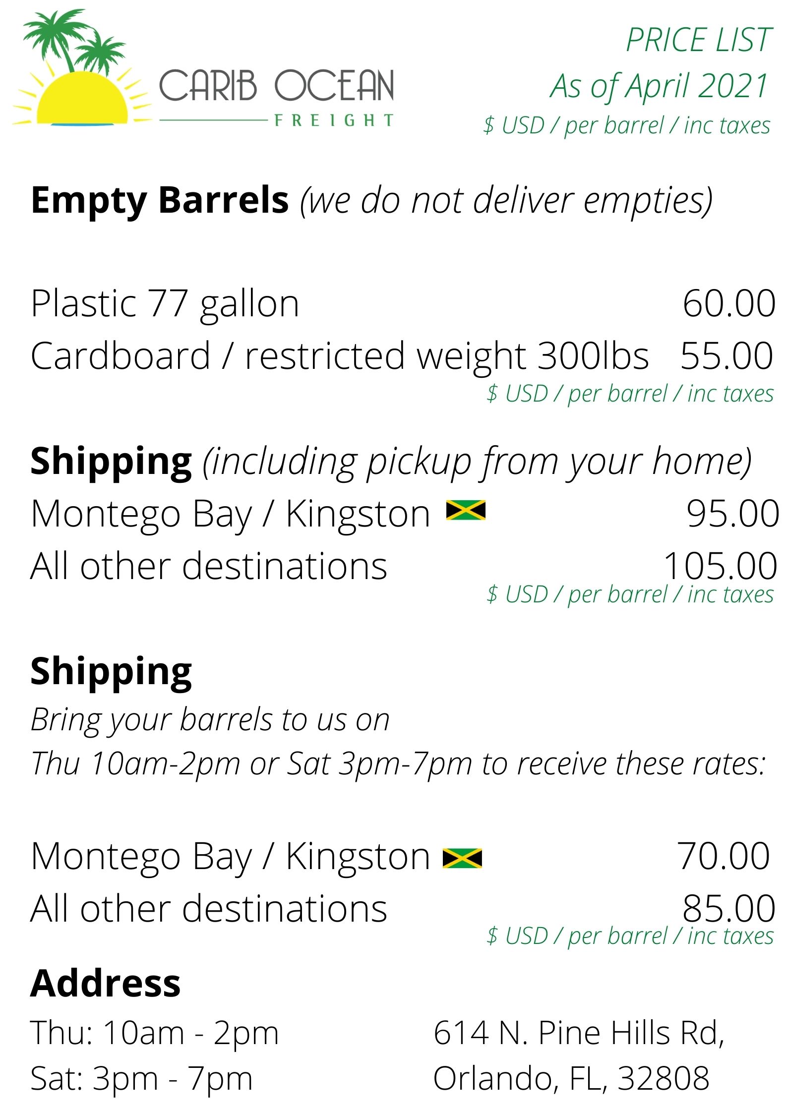 Shipping Shipments Guyana Ship to all over the Caribbean from Florida